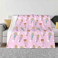 Vintage Polly Pocket Dolls-Nostalgic 80'S Toys Pink Four Seasons Comfortable Warm Soft Blanket Vintage Polly Pocket Polly 30x40in