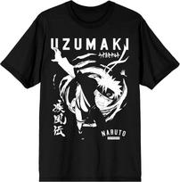 Naruto Shippuden Uzumaki Text Black Graphic Tee S juoda