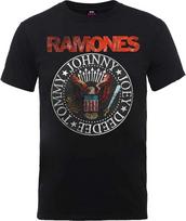 Vyriški Ramones marškinėliai su senoviniu erelio antspaudu, slim fit, vidutinio dydžio, juodi S juoda