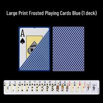 Texas Hold'em PVC Poker Cards: Large Font, Frosted, Waterproof & Washable 100 decks blue