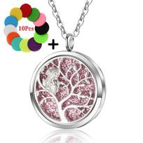 High Quality Patterns Tree of Life Aromatherapy Diffuser Pendant Perfume Locket Women Essential Oil Necklace Jewelry