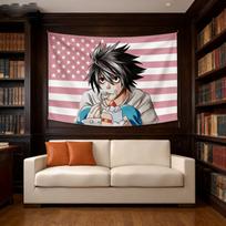 Anime Death Note Wall Tapestry Aesthetic Room Decor Backdrop Cloth Flags Dormitory Decoration Hanging Banner for Bedroom 74x94cm(29x37in)