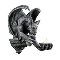 Ghost Candlestick Ornament Wall-Mounted Gothic Gargoyle Design Easy Installation No Drilling Wall Candle juoda