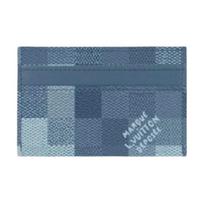 Louis Vuitton Damoflage Check Pattern Logo Letter Print Damoflage Coated Canvas Card Holder Men Card Holder Indigo M2A075 Box(Basic Set+Box)
