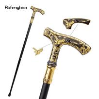 Auksinė juoda prabangi erelio rankena vaikščiojimo lazda, madinga dekoratyvinė lazda Gentleman Elegant Cosplay lazdelės rankenėlė Crosier 90 cm juoda