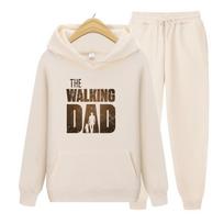 Vyriškas sportinis kostiumas Moteriškas ilgomis rankovėmis The Walking Dad su gobtuvu Fleece šilti gobtuvai Sportinis kostiumas Laisvalaikio gobtuvas S
