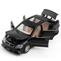 1/32 mastelio Toyota Crown žaislinis automobilio modelis, lydinio liejinys, ištraukiamas atgal garsas ir šviesa atidarytos durys, modeliavimas, žaislai, transporto priemonių modeliai, gimtadienio dovana juoda