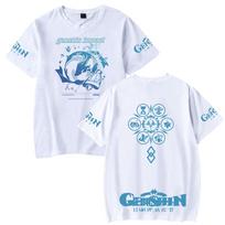 Genshin Impact Printing Women Men Tshirt Casual Breathable Tshirts Funny Genshin Impact Loose Tees Shirts Street Oversized T-Shirts Man XS balta