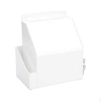 Ballot Box with Sign Holder Acrylic Donation Lock Storage Container Key for Desk white