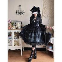 Pavasario Vasaros Lolitos Kostiumas Moteriška Šventinė Suknelė Raštuotas Sijonas Teismo Stiliaus Moteriška Juoda Ilgomis Rankovėmis Išskirtinė Kasdienė Elegantiška Suknelė M juoda
