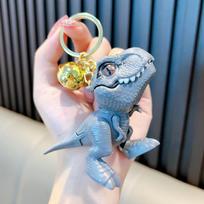 Kūrybingas dinozauro raktų pakabukas: Madingas T-Rex rankos įkandimo žaislas pakabukas krepšiams, poroms ir dovanoms. pilka spalva