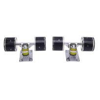 1 Pair Skateboard Trucks and Wheels PU Longboard 3.2 Inch Trucks Wheels Combo Set for Cruiser