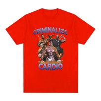 Criminalize Cardio Meme Graphic T Shirt Gym Fitness Vintage Short Sleeve T-shirt Men Fashion Hip Hop Cotton Oversized T-shirts S