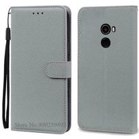 Dėklas Xiaomi Mi Mix 2 Odinis atverčiamas piniginės dėklas Xiaomi Mi Mix 2 Knygelės viršelis Telefono dėklas Mi Mix2 Fundas Coque Capa For Xiaomi Mi Mix 2 pilka spalva