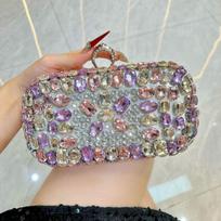 High-end Sequined Bag, Fashionable and Luxurious Banquet Handbag, Glittering Diamond Evening Handbag, Crossbody Bag sidabras