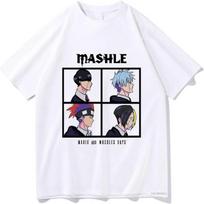 Anime Mashle_ Magic and Muscles T-Shirt Mash Burnedead Tops Tee Short Sleeve Costume S balta