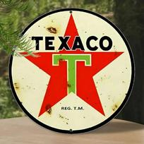 Vintažinis Texaco benzino metalinis ženklas Retro garažo sienų dekoras Atsparus oro sąlygoms Vyriškas urvas Kolekcionuojamas daiktas 20x20 red