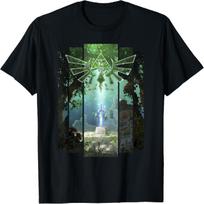Nintendo Zelda The Master Sword Lost Woods Artwork T-Shirt S juoda