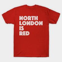 Men Black Print T-shirt North London Is Red No-Cut Transfer Paper Print Cotton Tshirt L raudona