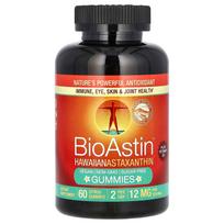 Nutrex Hawaii, BioAstin, Havajų astaksantino gumos, citrusinių vaisių skonio, 12mg, 60 guminukų (6 mg vienai gumai)