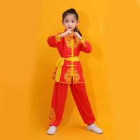 Chinese Kung Fu Uniform Two-piece Set Boy Children Perform Wushu Sets Boy Collar Long Sleeve Shirt + Trousers Tai Chi 180