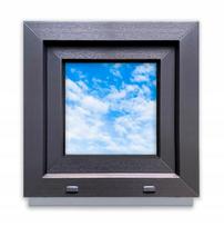 PVC langas Antracito spalvos 50x50 Kairinis, Naujas 500x500 mm Atidaromas-Atverčiamas Dviejų stiklų paketas