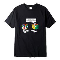 Vyriški marškinėliai Įdomūs Rubiko kubo grafiniai marškinėliai Moterys Vyrai Vasariniai Laisvalaikio Šaunūs Laisvi Viršutiniai drabužiai Ropa Hombre Camisetas De Mujer S juoda