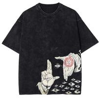 Anime Hellsing Alucard Grafinis skalbtas marškinėlis vyrams Vintage Manga Marškinėliai Gatvės medvilninis T-shirt Harajuku Vyriški laisvalaikio viršutiniai drabužiai L