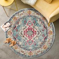 Etninio stiliaus senovinis mandalas apvalus kilimėlis Balkonas kabantis krepšelis Svetainė Dekoratyviniai grindų kilimėliai Neslystantis kilimėlis Žaidimo kėdės kilimėlis 60cmx60cm