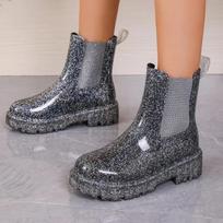 Designer Shoes for Women New High Quality Silver Women's Boots Waterproof Non-slip Thick Sole Chelsea Boots 36 sidabras