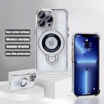 New Strong Magsafe Magnetic Ring Stand for iPhone 16 15 14 13 11 12 Pro Max Plus Military Shockproof Slim Plating Clear Cover For iPhone 16