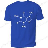 Science T Shirt Mens Funny Caffeine Molecule Gamer Geek Funny Tee Men's Summer Clothing Short Sleeve T-shirt Top Casual Tees S