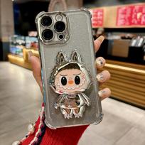 Dėl IPhone 17 PROMAX telefono dėklo 16 Keturių kampų galvanizuota oro pagalvė Apsauga nuo kritimo Animacinis stovas Apple 15 Gradientui For iPhone17
