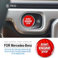 Anglies pluošto variklio paleidimo mygtuko lipdukas Mercedes Benz W177 GLB X247 W247 GLE W167 GLS X167 W464 CLA C118 AMG priedams