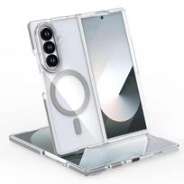 Skirta Samsung Galaxy Z Fold 7 dėklas Kietas Skaidrus Magsafe Magnetinis Belaidžio Įkrovimo Apsauginis Dangtelis Z Fold 7 6 Telefono Korpusui Galaxy Z Fold6 pilka spalva
