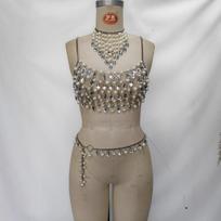 Transparent Big Diamond Sexy Pearl Temperament Hot Girl Beach Body Chain Vest B27126 Average Size