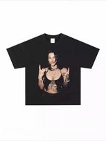 2026 Spring_Summer Rhea Ripley RHEA RIPLEY Vintage Middle Finger WWE Pure Cotton Short-Sleeved T-Shirt 4XL