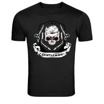Barber Skull Gentleman Graphic T-Shirt Hair Stylist Barber Shop Tee M