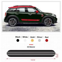 2 vnt. automobilio šoninių durų kėbulo juosmens lipdukai apdailai, skirti MINI Cooper Clubman F54 F55 F60 R55 R56 R60 Countryman priedams Black