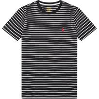 Polo Ralph Lauren Ss25 Logotipas Siuvinėtas Dryžuotas Medvilninis Trumpomis Rankovėmis Įprastas Marškinėlis Klasikiniai Moteriški Viršutiniai Drabužiai 211698030-026 XS