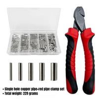 Fishing Crimping Pliers with Single/Double Copper Crimp Sleeves Fishing Line Pipe Crimp Connector Tackle Tools for Pesca Accessories Single Tube