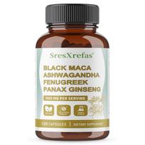 Organic Black Maca Supplement, With Fenugreek Powder, 120 Herbal Extracts Capsules 120 Capsules