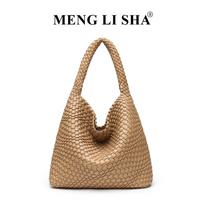 Korean Style Trendy Lazy Style Large Capacity Hand Woven Bag for Women's Fashion, Hand-held, Single Shoulder, Armpit, Mother Tote Bag abrikosas