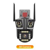 WIFI IP kamera 5K 12MP HD Trijų objektyvų kamera Lauko 4K Dvigubo objektyvo Judesio aptikimo Apsaugos kamera Vandeniui atspari Stebėjimo 5K Camera