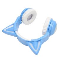 Cat Ear Bluetooth ausinės Stereo mielos, didelio jautrumo integruotos mikrofono reguliuojamos LED vaikiškos ausinės mėlyna