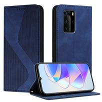 Magnetic Leather Wallet Flip Case for Huawei P20 P30 P40 P50 Mate P60 Enjoy 20 SE 50 4G Pro Plus Art Lite Cover | S LINE Design P20 mėlyna