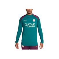 Nike Paris Saint-Germain Strike Letter Print Pullover Long Sleeve Football Shirt Men tops Earth-Blue FN9841-382 XXL