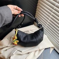 Fashion lychee pattern dumpling bag women's 2025 spring new trend simple casual personality niche shoulder messenger bag no pendant juoda