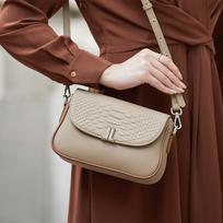 Women's Genuine Leather Shoulder Messenger Bag 100% Real Rice Skin Crossbody Bags for Ladies New