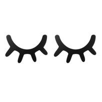 2Pcs/Set Wooden Eyelash Wall Decoration Rustic Black Sleeping Eyes Wall Art Sculpture